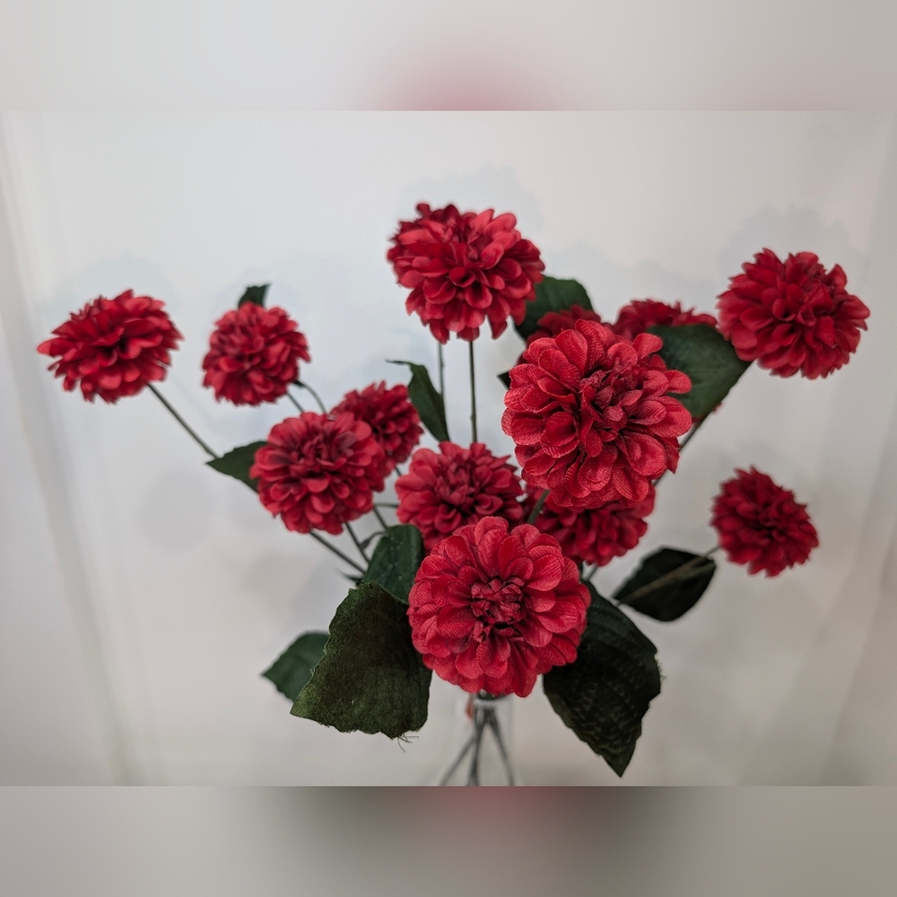 Dark Red Dahlia Stems Ashland Michaels Scarlet Faux Floral Scarlet Flowers